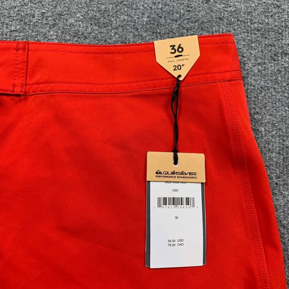 Quiksilver Board Shorts Mens 36 High Risk Red Surfsilk Kaimana Surf Surfing